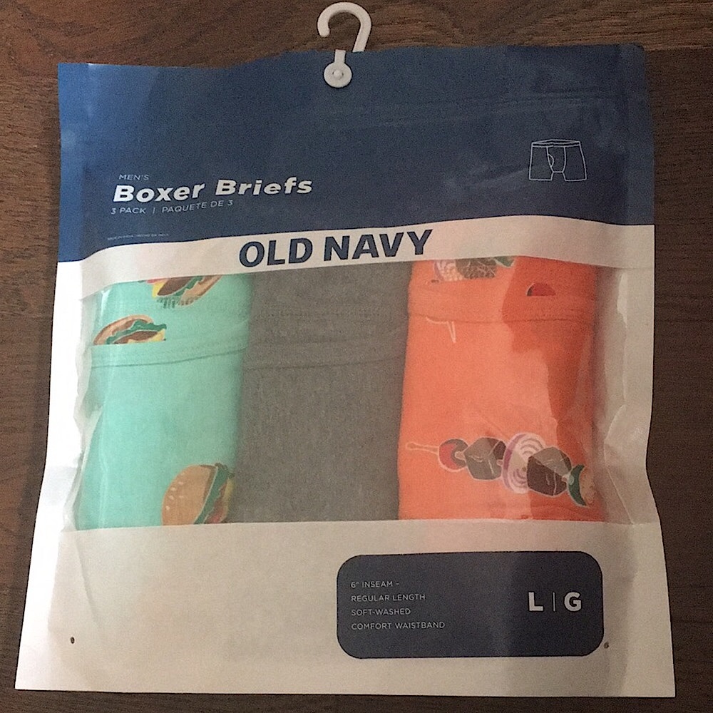 Old Navy Boxers Briefs Skewers Sandwich Underwear for Men Pack of 3 Large L NWT